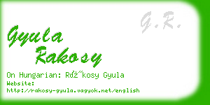 gyula rakosy business card